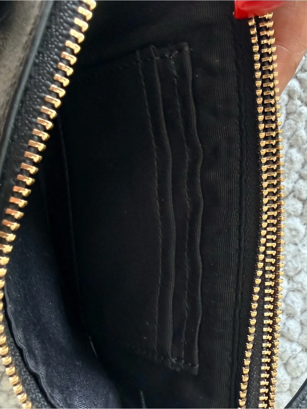 Coach Black Pebbled Leather Double Zip Wristlet Wallet Clutch Gold Hardware